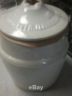 Antique Western Stoneware Co. Monmouth Illinois Crock with Lid & Weir Seal