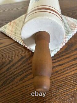 Antique Western Stoneware Company Crock Rolling Pin Dewitt Iowa Advertisement