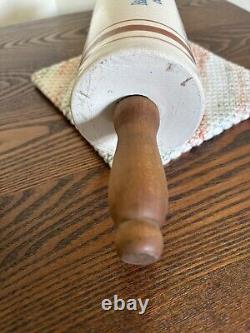 Antique Western Stoneware Company Crock Rolling Pin Dewitt Iowa Advertisement