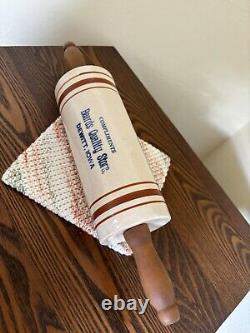 Antique Western Stoneware Company Crock Rolling Pin Dewitt Iowa Advertisement