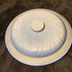 Antique Western Stoneware Maple Crock Lid Blue Cream 11.5