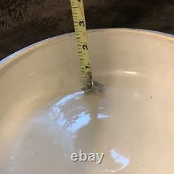 Antique Western Stoneware Maple Crock Lid Blue Cream 11.5