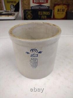 Antique Whitehall SP&S Co. Stoneware 2 Gallon Crock Whitehall IL