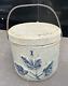 Antique Whites Of Utica Stoneware Floral Decorated Handled Crock With Lid