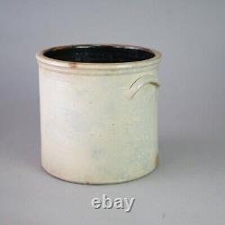 Antique Whittenmore Blue Decorated Salt Glazed Stoneware Crock C1890