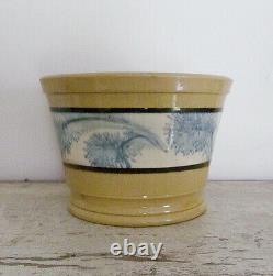 Antique Yellowware Mocha Crock Seaweed Mochaware Yellow Ware