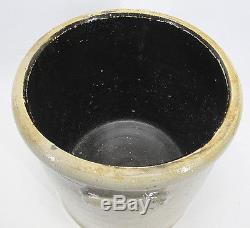 Antique c 1883 Enterprise Pottery New Brighton PA Cobalt Stencil Crock Jar yqz