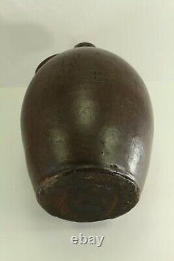 ^ Antique ea. 1800's Red/Brown Tin-Glazed Stoneware Crock 14 Jug Ovoid Form