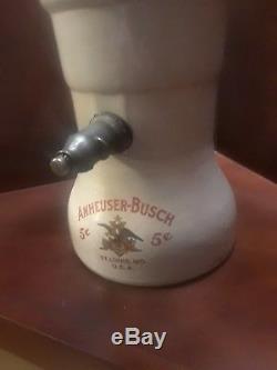 Antique old pre-pro Anheuser Busch Budweiser advertising stoneware crock beer