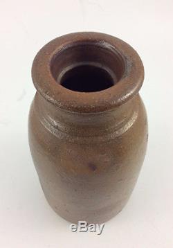 Antique salt glaze stoneware jar nice different form POTTERY crock jug