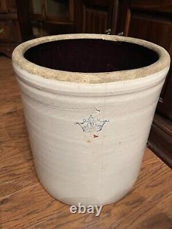 Antique stoneware crock blue crown 10 gallon