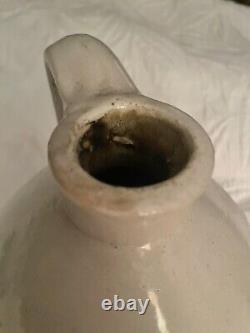 Antique stoneware jug crock with handle