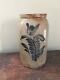 Attributed To Remmey Antique Stoneware Jar Crock With 2 Sided Flower Decoration