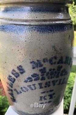 BAYLESS MCCARTHY Co. LOUISVILLE KY Stoneware Jar COBALT Blue Greensboro PA