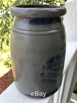BAYLESS MCCARTHY Co. LOUISVILLE KY Stoneware Wax Seal Jar COBALT Greensboro PA