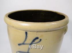 BEAUTIFUL 4 GALLON ANTIQUE VTG STONEWARE CROCK w HANDLES BEE STING RED WING