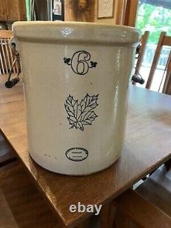 Beautiful Large Antique 6 Gallon Stoneware Crock with Handles