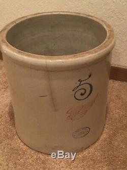 Beautiful Rare Red Wing Pottery 5 Gallon Large Antique Stoneware Crock