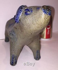 Billy Ray Hussey stoneware pig southern folk art blue decorated North Carolina