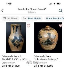 Bootleg Swank Pottery Antique Stoneware Folk Primitive Crock Vase Jug Whiskey