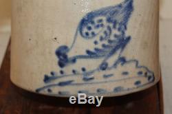 Brady & Ryan Ellenville N. Y. Chicken Stoneware Crock Jug #2 Cobalt Blue