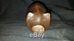 C1880s CROCK WHISKEY PIG JUG Figural Crockery STONEWARE Folk Art FLASK