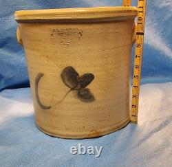 C. 1850 E. L. Farrar Iberville Quebec 11-1/2 Salt Glaze 4 gallon Stoneware Crock
