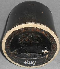 Circa 1885 W. R. & Co. PRIMITIVE ANTIQUE CHICKEN WATERER Stoneware Crock