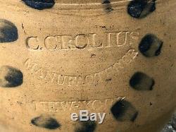 Clarkson Crolius, C. Crolius Cobalt Decorated Stoneware Ovid Jug Crock