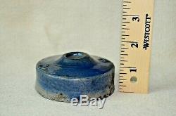 Cobalt -Decorated STONEWARE INKWELL, NY origin, Early 1800's exceptional blue