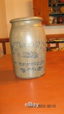 Cobalt Decorated T. F. Reppert Canning Jar Stoneware