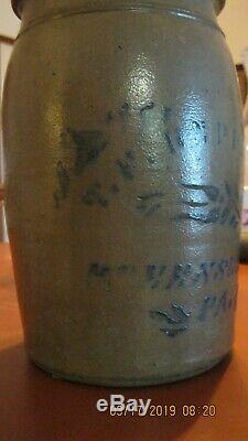 Cobalt Decorated T. F. Reppert Canning Jar Stoneware