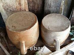 Confit Pot. Set of Two Huge French, Antique Confit Pots. Early 1900s Crock Pots