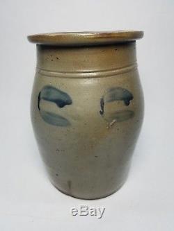 Decorated Black stoneware 1/2 gallon Somerset County, PA crock / jar