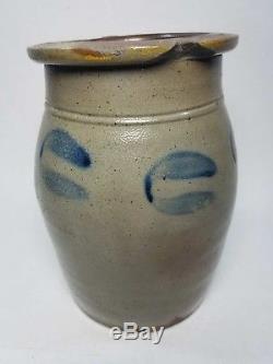 Decorated Black stoneware 1/2 gallon Somerset County, PA crock / jar