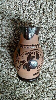 Decorated Pa stoneware crock and pitcher