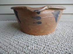 Decorated Stoneware Milk Pan Attb. To R. J. Grier Chester County Pa
