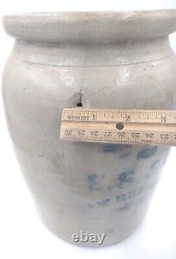 ES&B Stoneware Crock 2 Gallon New Brighton PA Antique Churn Pot Made In USA