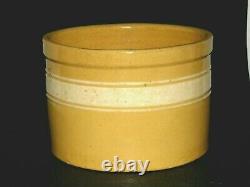 EXC. XLG Yellow Ware SUGAR Pantry Crock Dandy-Line Brush McCoy Ohio Stoneware OH