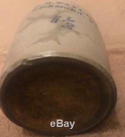 E. B. Taylor Richmond Va- Stoneware Pottery Crock Jug 1/2 gallon