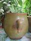 Early 19thc Redware Ovoid Crock Cream Jar Jug With Handles 8 H