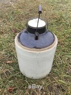Early 20th Western Stoneware Canning Crock Monmouth, IL With LID