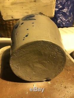 Early Blue Decorated Stone Ware Jar Ovoid 1 Gallon Philadelphia AAFA