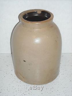 Early Salt Glazed Advertising Stoneware Merchant Jug Preserve Jar CHICAGO ILL
