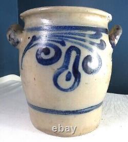 Early Stoneware Crock 4 Gal Origanal Found Condition