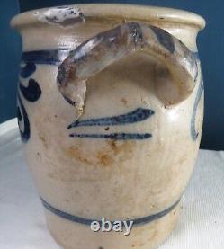 Early Stoneware Crock 4 Gal Origanal Found Condition