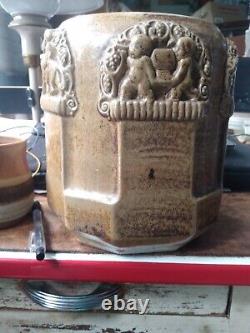 English Antique Salt Glazed Pottery Stoneware 8 H. 7w Crock / Jar No LID