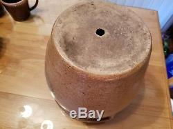 Evan B. Jones Pittston PA 1-1/2 Gallon Stoneware Salt Glaze Crock AS IS Hole