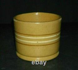 Excellent Small 4 1/8 1# Yellow Ware Butter Crock Stoneware