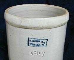 Ext. Rare Vermillion Brothers 2 Gallon Crock White Hall, Illinois Stoneware